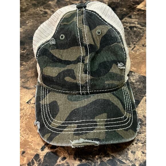 C.C Ponycap Messy High Bun Ponytail Adjustable Mesh Baseball Cap - Picture 1 of 4